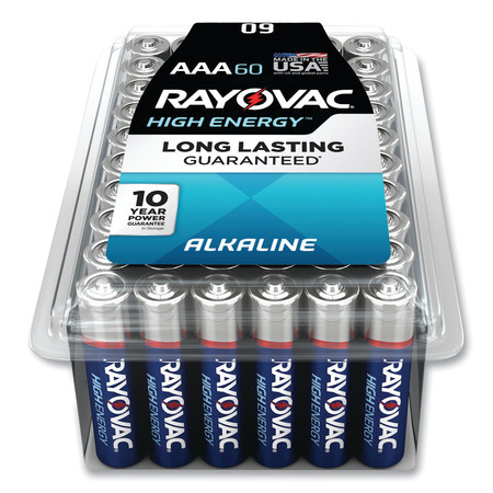 RAYOVAC AAA Alkaline Battery, 60 PK 82460PPK
